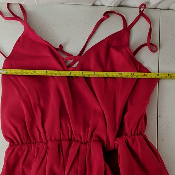 Few Moda New York romantic red spaghetti strap maxi evening dress sz small nwt - Picture 5 of 7